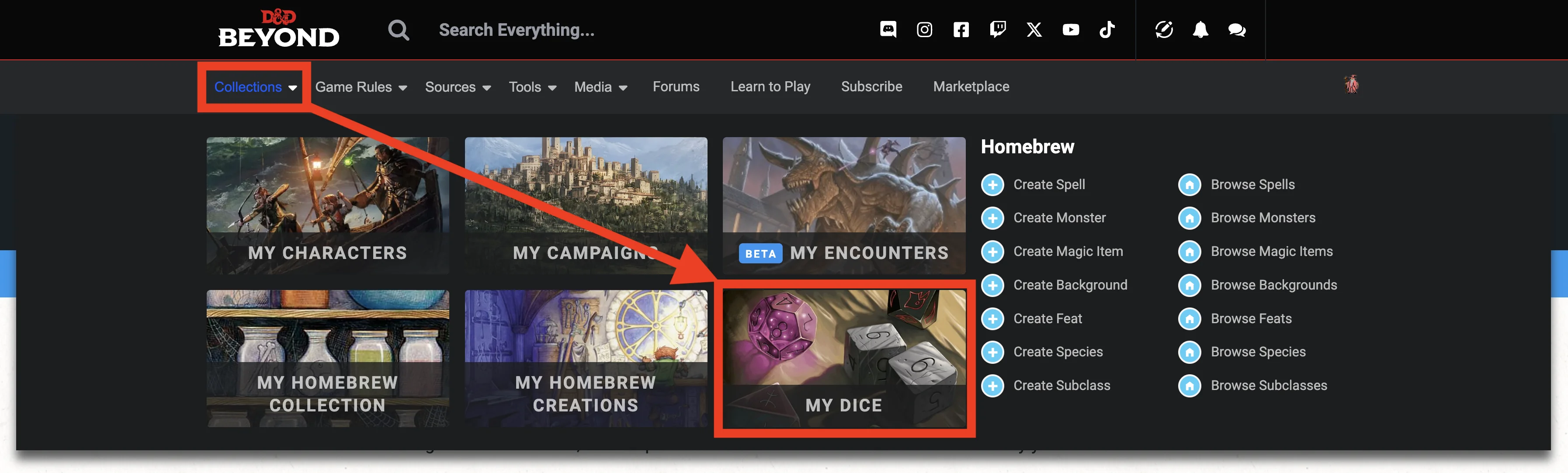 D&D Beyond: My Dice