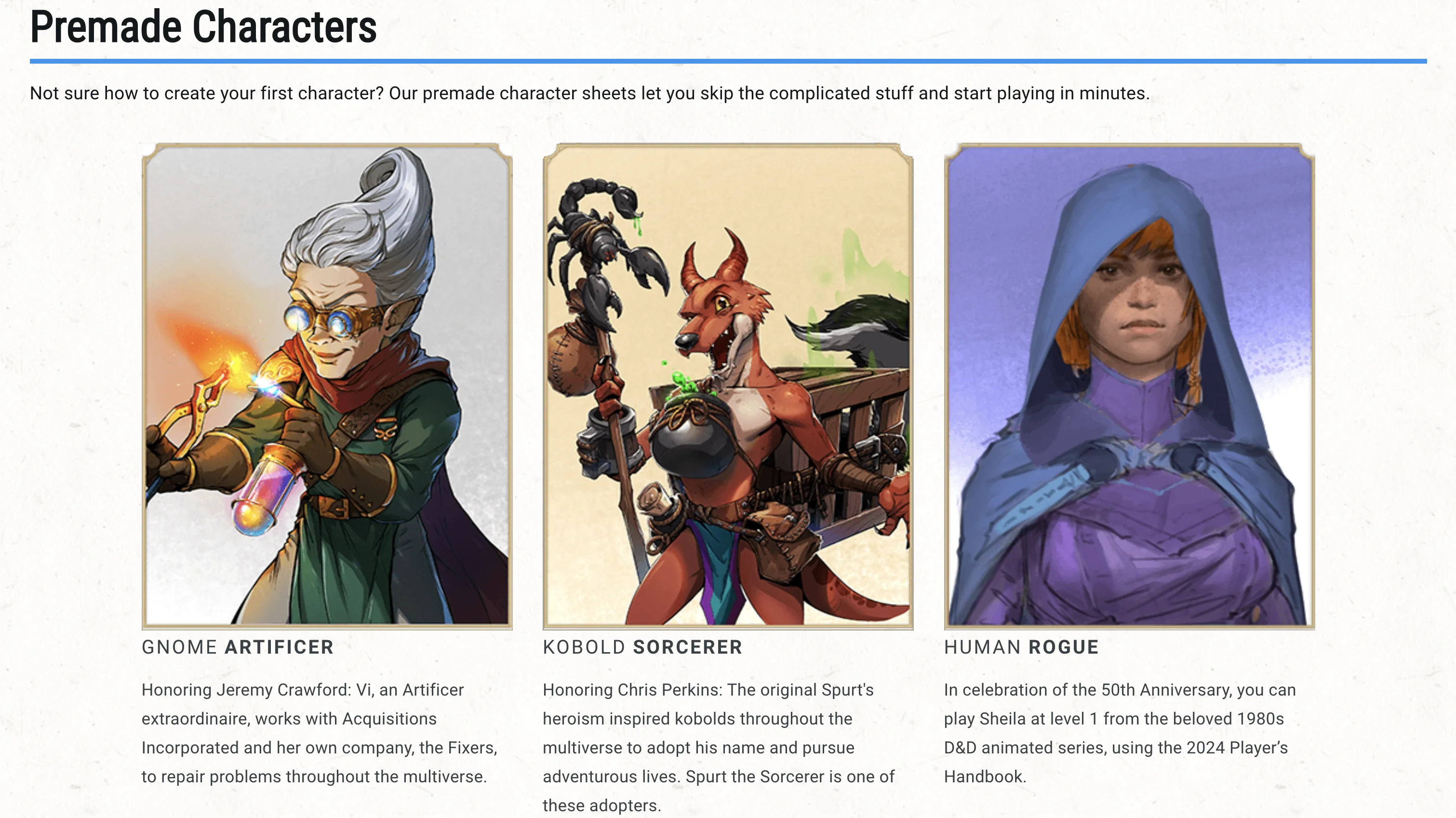 D&D Beyond: Create Unassigned Premade Character