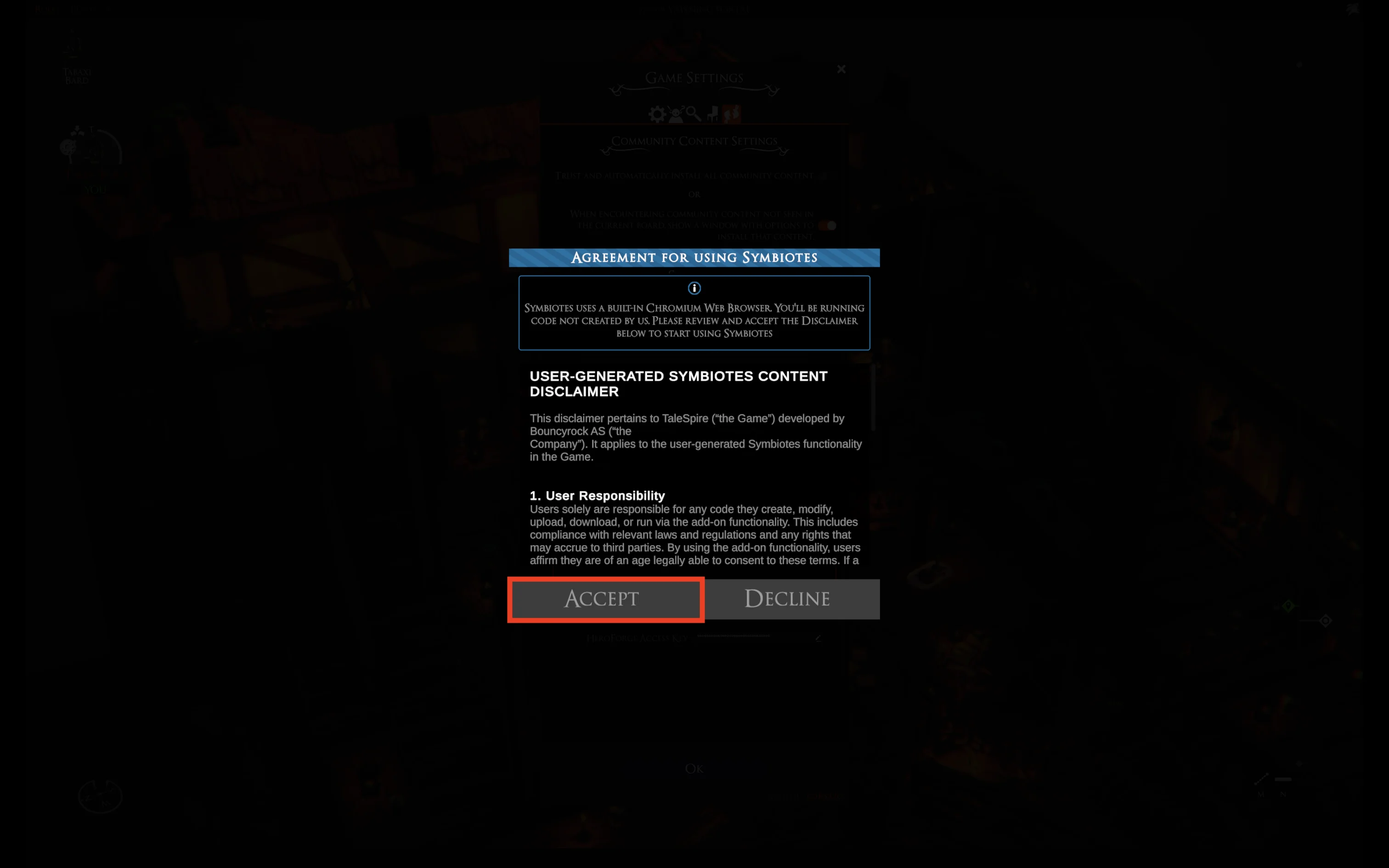 Symbiotes Disclaimer