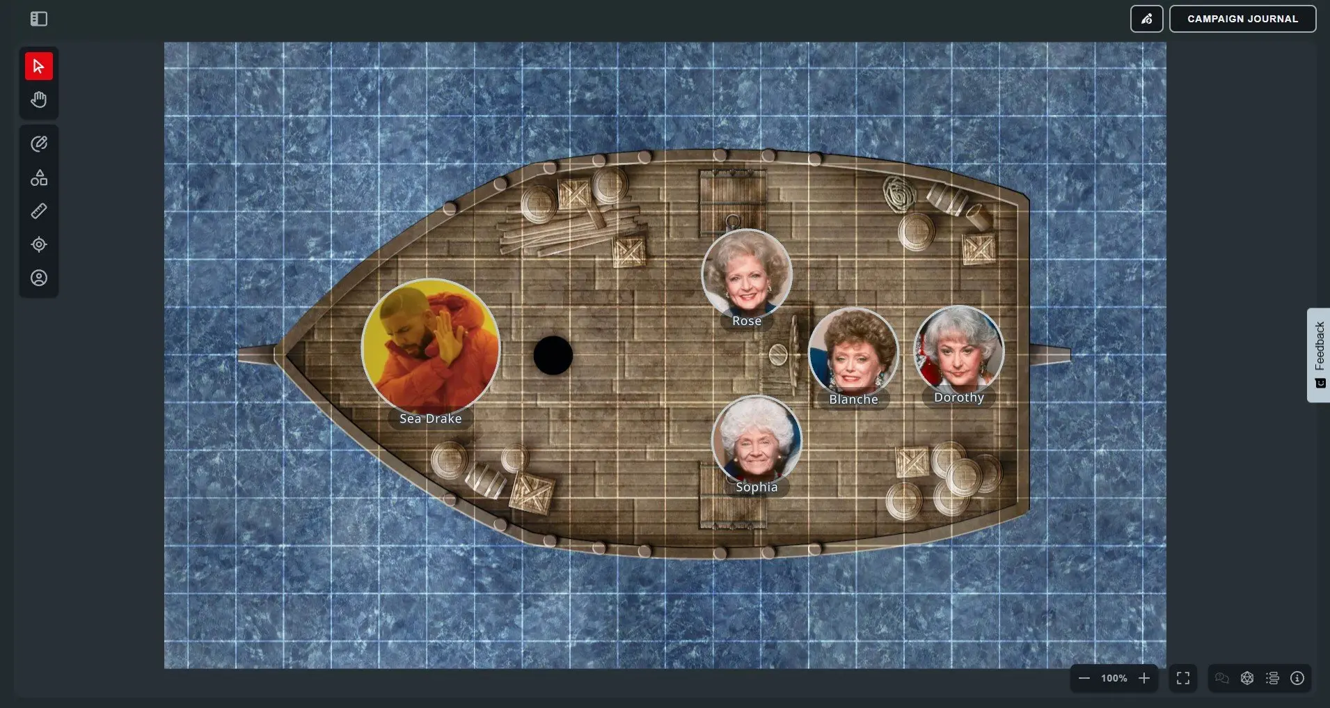 D&D Beyond Mapsで独自トークン画像を使用した画面